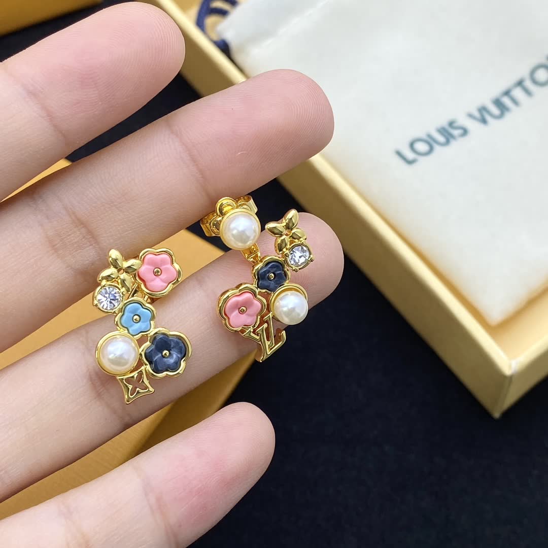 Louis Vuitton Pearl and Gemstone Earrings